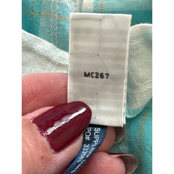 Polo Ralph Lauren Western Diamond Pearl Snap Shirt Women's M Turquoise Plaid - Picture 12 of 14